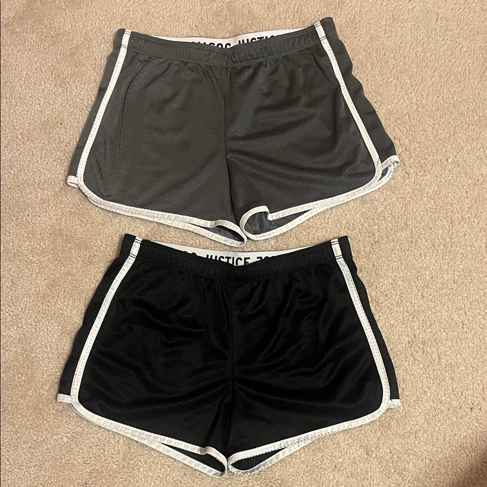 Justice Women's Black and Gray Athletic Shorts